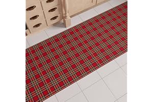 PETTI Artigiani Italiani - Tappeto Cucina Natalizio, Passatoia Cucina Natalizio, Tappeto Natalizio Cucina Antiscivolo e Lavabile, Tappeto per Natale 52x180 cm Tartan, Made in italy