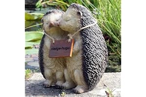 FHFY GARDEN Holly and Harry Hedgehogs 22cm tall, Resin Garden Ornament