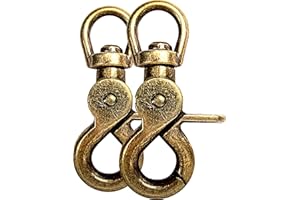 GANZOO 2X Mosquetón de Tijera con articulación giratoria, Acero aleado,61mm de Longitud