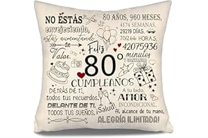 AOSUMIN No estás envejeciendo estás aumentando de Valor Funda de Cojín para Cumpleaños 80 Años Mujeres Hombres Hermana Amiga Mamá Papá Tía Abuelo 80 cumpleaños Regalo 10-100 años de edad Fundas de Cojín(80-a)