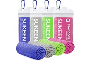 Sukeen Asciugamano rinfrescante per collo e viso (101,6 x 30,5 cm), asciugamani in microfibra per atleti, rinfrescanti per collo, asciugamani rinfrescanti istantanei per yoga, palestra, golf, corsa,