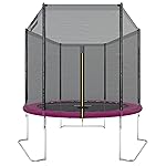 Set Trampolino per Il Salto Inclusi Tappeto Elastico, Rete di Sicurezza, Pali della Rete Imbottiti e Rivestimento dei Bordi