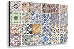 ‎CREARREDA Spritzschutz für Küche aus Aluminium, made in Italy, Schutz für Herd und Wand, waschbar und einfach zu montieren, Spritzschutz aus Metall, 48 x 72 cm