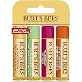 Burt's Bees 100% Natural Moisturising Lip Balm 4 Pack, Freshly Picked - Beeswax, Cucumber Mint, Watermelon & Sweet Mandarin -