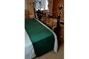 McAlister Textiles Soft Velvet Emerald Green Bed Runner For Single Double & King Size Beds - 50x255cm - 20x100 Inches Matt Velvet Range