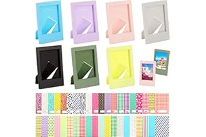 HOLEMZ Mini Bilderrahmen Set Film Aufkleber Polaroid Bunte Sticker Papier Kleine Weihnachten Verschieden Design für Zuhause Büro Party Dekoration Schule Kamera Zubehör Mehrfarbig