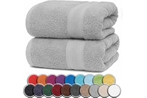 NatureMark - Confezione da 2 Asciugamani Sauna, Qualità Premium, 80 x 200 cm, 100% Cotone, Grigio Argento