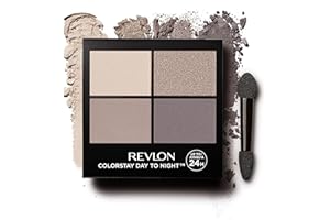 Revlon ColorStay Day to Night 24 Hour Eyeshadow Quad with Dual-Ended Applicator Brush, Longwear, Intense Color Smooth Eye Makeup for Day & Night, Matte & Shimmer Finish, Stunning (570) Unisex