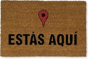 koko doormats Felpudo Entrada casa Original - Felpudo Exterior - Felpudos Originales y Divertidos - Fibra de Coco y Base de PVC - Alfombra Entrada Casa - 60x40 cm. (Estás Aquí)
