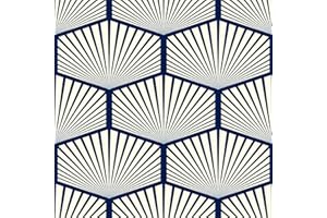 ReWallpaper Carta da Parati Adesiva Muro Moderna Geometrica Blu 44.5CM×3M Carta Adesiva per Pareti Soggiorno Carta da Parati Autoadesiva Camera da Letto Pellicola Adesiva per Mobili Fantasia Beige
