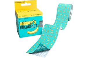 ‎KINTEX Kintex Kinesiologie Tape Design Edition, 5 cm x 5 m, hautfreundliches & wasserfestes Kinesiologie Tape, Physio Tape, Medizinisches Tape, Sporttape (Monkey´s Breakfast)