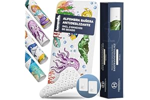 homerella® Alfombra de baño Antideslizante y Delicada con la Piel, 100x40cm, Incl. Ganchos | Esterilla de Tina sin BPA | Estera Resistente al Moho y Lavable a máquina | Alfombrilla de baño