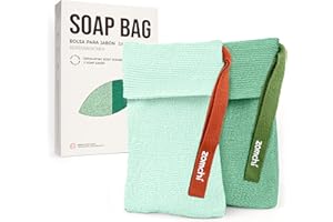 ‎ZOMCHI ZOMCHI Seifenbeutel mit unterschiedlicher Rauheit, Peeling-Seifenbeutel für Körperwäsche, schäumender Seifenhalter für Dusche, 2 Stück (grün)