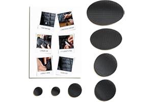 DJR Down Jacket Repair Patches - Self Adhesive Repair Patches for Clothing, Coat Repair Patch & Puffer Jacket Patches - Easy to Use, Soft, Waterproof Fabric, Tear-Resistant Rip-Stop Nylon Fabric - Black