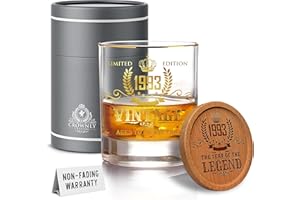 Kies®GIFT Oro 1993 Bicchieri Whisky Regalo 30 Anni Compleanno Regalo Uomo Donna Tazza Personalizzata Idee Regalo Regalo Donna Idee Regalo Donna 30 Anni Originali Personalizzato Amica Regali Laurea
