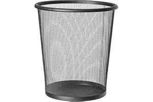 art moon Mesh, Poubelle à Papier 12L, Poubelle de Bureau en Métal Tressé, Corbeille à Papier Design Moderne, Anticorrosion, Antirouille, Couleur Noir, Poids: 540 g, Dimensions: 26x29.5 cm