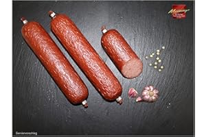 MEININGER DIE THÜRINGER TRADITIONSFLEISCHEREI Kochsalami mit Knoblauch Note I Wurst aus Thüringen I 4x 250g