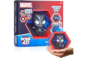 WOW! PODS 4D Marvel Black Panther | Unique Connectable Collectable Bobble-head figure that Bursts from their World into Yours | Wall or Shelf Display | Marvel Toys and Gifts | Series 1 no. 411