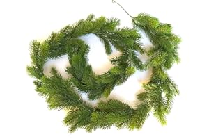 mucplants Edeltannengirlande Kunsttanne 180cm Edeltanne Girlande künstliche Tanne für Zimmer-, Büro-, Gaststätten- oder Messedekoration