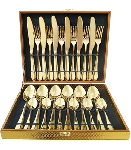 Ménagère 24 Pièces - DEKA - Acier Inoxydable - Compatible Lave-vaisselle - Pour Adultes - Maison