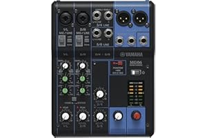 Yamaha MG06 - Console de mixage compacte avec 6 canaux d'entrée et préamplis micro D-PRE