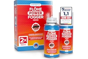 Patronus Flöhe Power Fogger - 2x 150ml - effektiver Floh-Fogger mit maximaler Sofortwirkung zur Abwehr gegen Flöhe in der Wohnung - für schwierig erreichbare Floh-Verstecke