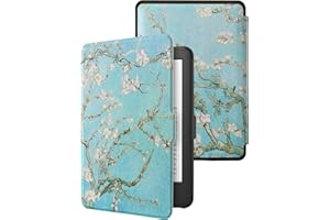 WALNEW Case for Kindle Paperwhite 5th/6th Generation, Ultra Light &Thinnest Premium Slim Cover for Amazon Kindle Paperwhite 2012/2013/2015 with Magnetic Auto/Sleep Wake Function (Tree and Flower)