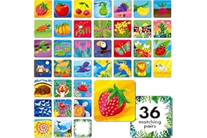 Hebayy Memory Matching Game, 72 PCS Nature Theme Matching Cards for Toddlers 36 Pairs Memory Cards for Preschool 4 5 6 Years Old