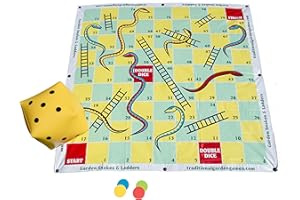 Traditional Garden Games Schlangen-und-Leiter-Spiel 2m x 2m - Zeitloser Familienklassiker - Brettspiele
