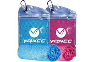 YQXCC 2 Pack Cooling Towel (120x30 cm) Ice Towel for Neck, Microfibre Cool, Soft Breathable Chilly for Yoga, Golf, Gym, Camping, Running, Workout & More Activities