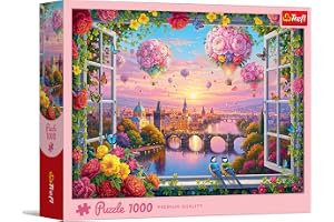 Trefl - A Breath of Love - 1000-bitars pussel - Pussel med blommigt stadslandskap, kreativ underhållning, roligt, för vuxna och barn från 14 år