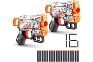 Pistola XSHOT Skins Menace Sonic Retro - Sonic il Riccio con 16 dardi, ricarica facile, dardi con tecnologia a sacca d'aria, pistola giocattolo gommapiuma per bambini, (2 Pistola, 16 dardi)