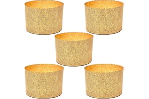 FAH FAMILY AT HOME Moule à Panettone Haut 750 gr (5pcs) - Moules à Panettone en Papier Naturel de Cellulose Pure Haute Densité, Calandrés, Formes de Cuisson pour Panettone, Résistant à la Chaleur 200°C