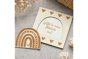 Gulfmew ¿Quieres Ser Mi Madrina? Regalo para Madrina Regalo Creativo con Texto en Alemán Regalo de Preguntas de Madrina en Madera Regalo para Madrina y Padrinos Anuncio de Embarazo Nacimiento de Bebé