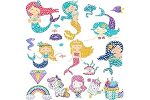 BERKELEN Diamond Painting Set für Kinder 5D Diamant Malerei Kits DIY Meerjungfrau Diamant Dotz Kits Aufkleber für Kinder und Erwachsene Anfänger 26 Stück