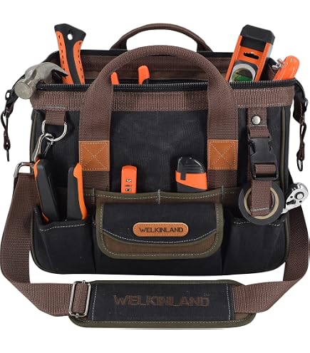 Rothco Mechanics Tool Bag - Olive Drab Canvas, Brass Zipper, Inner Pockets, Hard Bottom