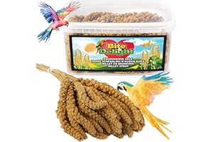 Bite & Delight Proso Senegalskie Białe 1,5 kg Czyste Duże Kłosy dla Papug Całoroczna Karma dla Ptaków Ozdobnych