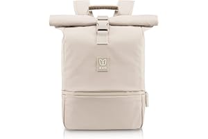 HEAVER® Rolltop Rucksack Damen & Herren, Rucksack mit Laptopfach, Uni Rucksack Damen, Rollrucksack Damen, Casual Daypack, Rucksäcke Damen, Laptop Rucksack wasserabweisend, Waterproof Backpack, Groß