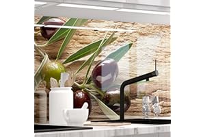 StickerProfis - Pannello Paraschizzi Cucina Adesivo da Parete, HiGloss, 1.8 mm, tutte le superfici - OLIVE - (OLIVEN) PREMIUM 60 x 340cm