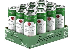 Tanqueray London Dry - Premix Gin & Tonic, Pack di 12 Lattine da 250 ml