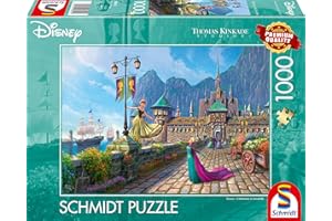 Schmidt Spiele 58042 Thomas Kinkade, Disney, Frozen, Celebrating in Arendelle, 1000 elementów, wielokolorowe