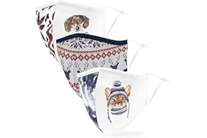 Weddingstar 3 Pack Washable Cloth Face Mask Reusable and Adjustable with Filter Pocket