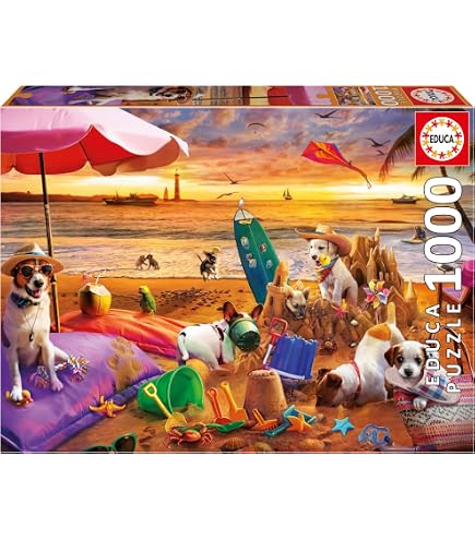 VCC Puzzle 'Hunde Am Strand' – 1000 Teile Für Erwachsene & Familien, 76 X 61 Cm