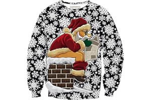 Mainfini Mens Ugly Christmas Sweatshirts Long Sleeve Unisex Funny Graphic Pullover (S-3XL)