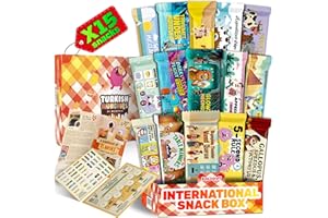 TURKISH MUNCHIES BY MUEKZOIN International Food Hamper | Premium Exotic Foreign Foods | Unique Hampers & Gourmet Gift for Men and Women | American Alike Retro Turkish Foods | Full-Size + Bonus Snacks (Midi Pink)