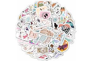 PADABAYKA 100 Autocollants de Voyage for Girls | Durable Vinyl and Waterproof Stickers | Aesthetic Stickers Set for Laptop, Phone Case and Suitcase