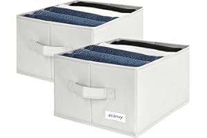 4CONVY Organizer pantaloni armadio ultra resistente – [2024 MATERIALE AGGIORNATO] 2 organizer rinforzati e rigidi con ampi scomparti – organizer cassetti per jeans maglioni – organizzatore