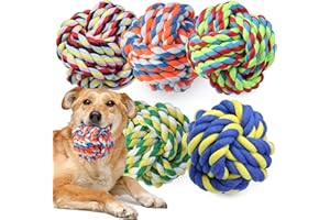 GASAPET Extra Large Dog Chew Rope TOYS for Aggressive Chewers, 5 Pack Durable Dog Balls for Medium, Large Breeds, Dental Cotton Puppy Teething Chew TOYS