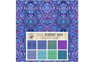 Decoupage Paper Pack (24 Sheets 6"x6") Winter Baroque FLONZ Vintage Styled Paper for Decoupage, Craft and Scrapbooking