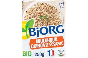 BJORG - Plat Cuisiné Boulghour Quinoa Sésame - Plat Préparé Bio - Doypack Micro-ondable 250 g